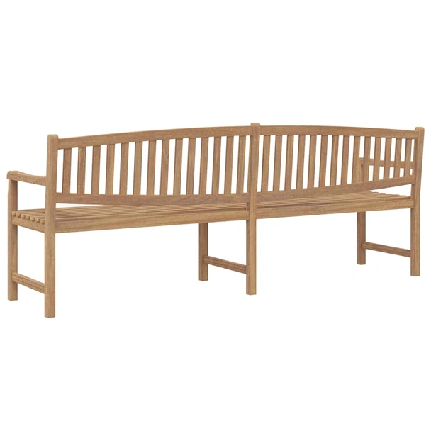 Градинска пейка 228×59,5×90 см — тиково дърво масив — с облегалка - Image 5
