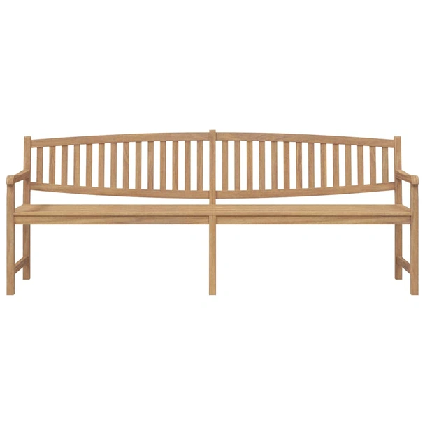 Градинска пейка 228×59,5×90 см — тиково дърво масив — с облегалка - Image 3