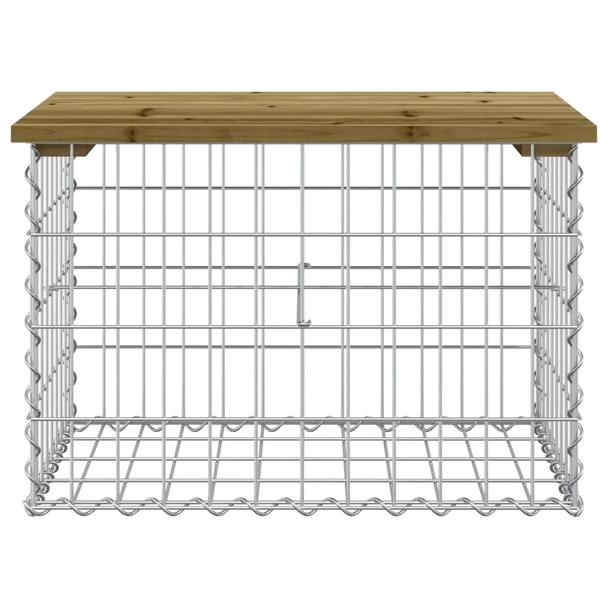 Градинска пейка 63x44x42 см — импрегниран бор — с габион - Image 3