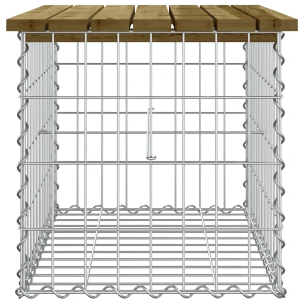 Градинска пейка 63x44x42 см — импрегниран бор — с габион - Image 4