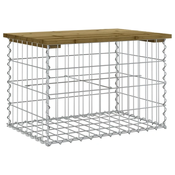 Градинска пейка 63x44x42 см — импрегниран бор — с габион - Image 2