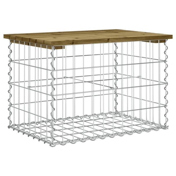 Градинска пейка 63x44x42 см — импрегниран бор — с габион - Image 5