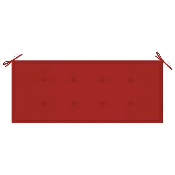Градинска пейка 120x50x90 см кафява — акация масив — червена (4 см) - Image 6