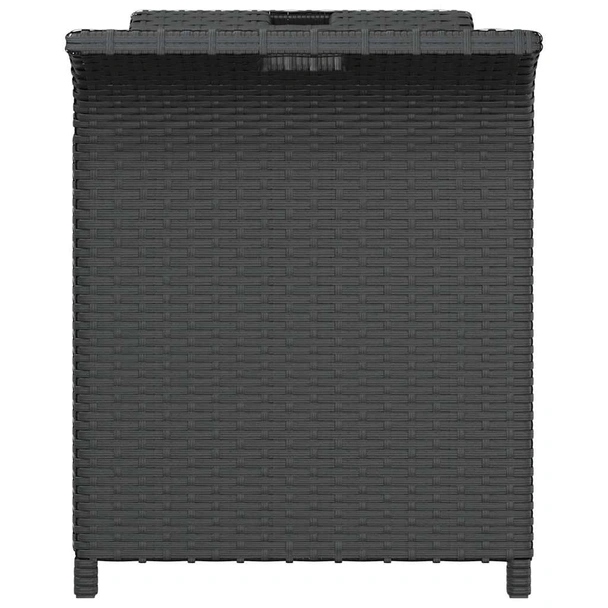 Пейка за съхранение 116×46×57 см черна — PE ратан — с PVC подплата - Image 5