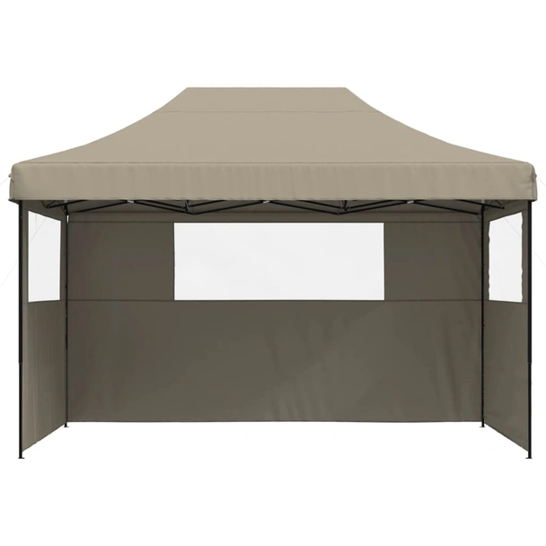 Pop-up парти шатра 4,1 x 2,8 м таупе — оксфорд с PVC — 3 стени — стомана - Image 3
