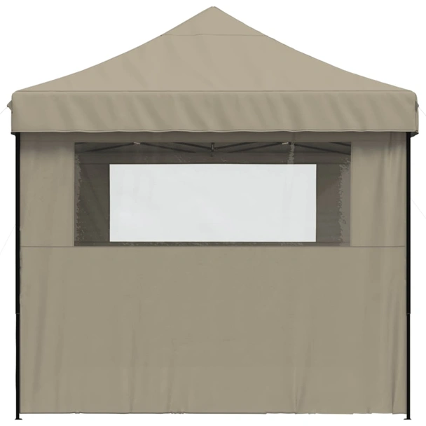Pop-up парти шатра 4,1 x 2,8 м таупе — оксфорд с PVC — 3 стени — стомана - Image 5