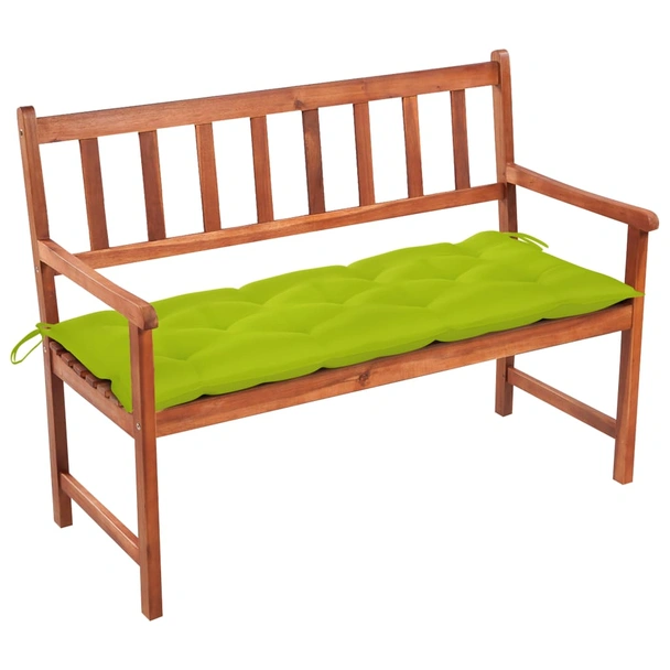 Градинска пейка 120x50x90 см кафява — акация масив — яркозелена (7 см)
