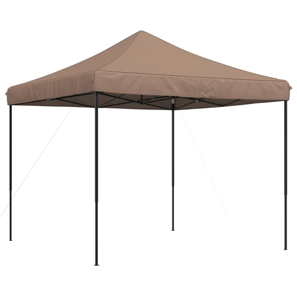Pop-up парти шатра 2,9 x 2,9 м кафява — оксфорд с PVC — стоманена рамка - Image 2