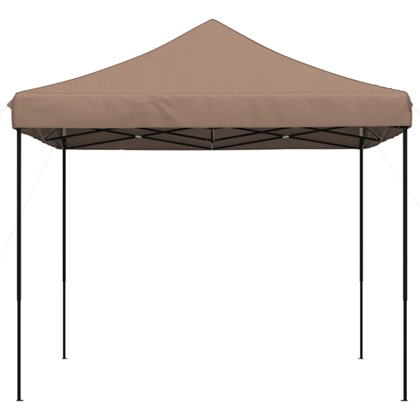 Pop-up парти шатра 2,9 x 2,9 м кафява — оксфорд с PVC — стоманена рамка - Image 4