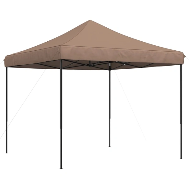 Pop-up парти шатра 2,9 x 2,9 м кафява — оксфорд с PVC — стоманена рамка - Image 5