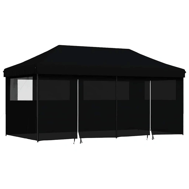 Pop-up парти шатра 5,8 x 2,9 м черна — оксфорд с PVC — 4 стени — стомана - Image 2