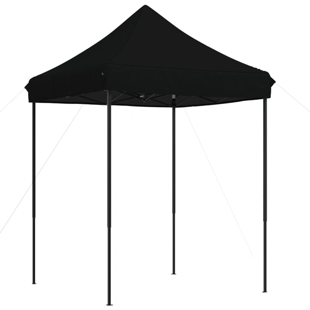 Pop-up парти шатра 2 x 2 м черна — оксфорд с PVC — стоманена рамка - Image 2