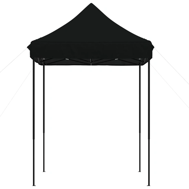 Pop-up парти шатра 2 x 2 м черна — оксфорд с PVC — стоманена рамка - Image 3