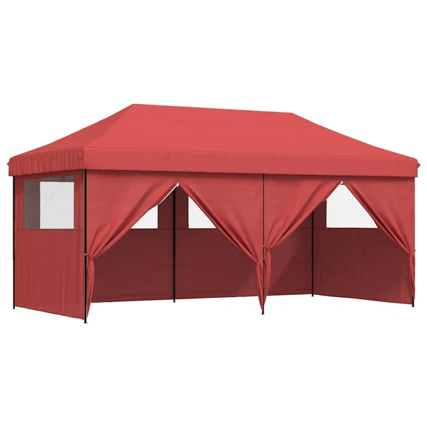 Pop-up парти шатра 5,8 x 2,9 м бордо — оксфорд с PVC — 4 стени — стомана - Image 8