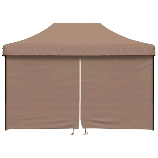 Pop-up парти шатра 4,1 x 2,8 м кафява — оксфорд с PVC — 4 стени — стомана - Image 3