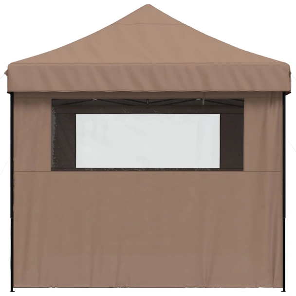 Pop-up парти шатра 4,1 x 2,8 м кафява — оксфорд с PVC — 4 стени — стомана - Image 4