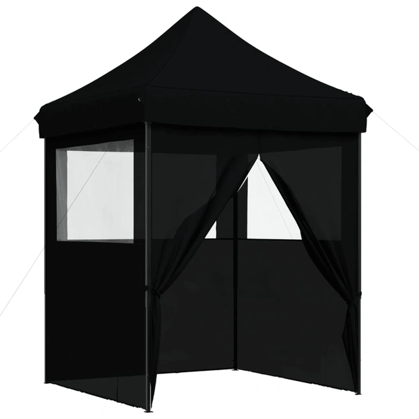 Pop-up парти шатра 2 x 2 м черна — оксфорд с PVC — 4 стени — стомана - Image 7