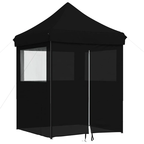 Pop-up парти шатра 2 x 2 м черна — оксфорд с PVC — 4 стени — стомана - Image 2