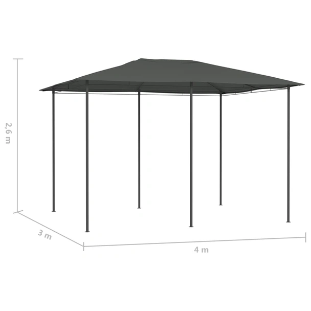 Шатра 3 x 4 м антрацит — текстил 160 г/м² — стоманена рамка - Image 4