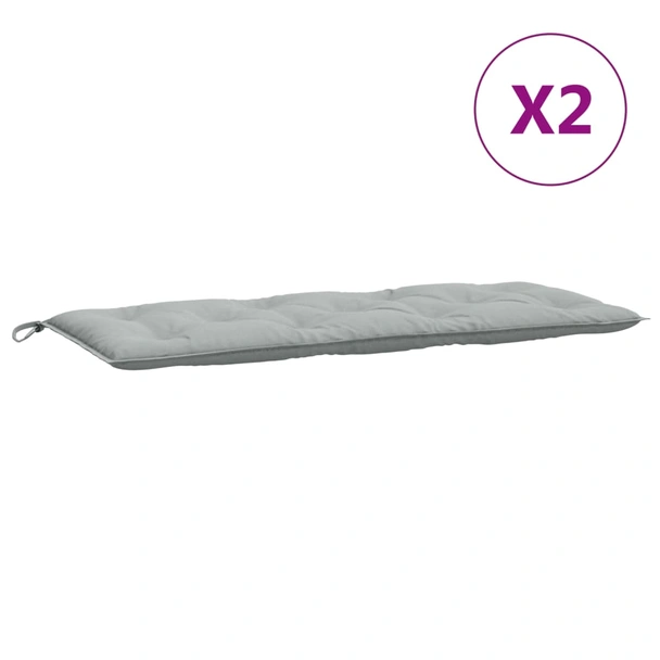 Възглавници за пейка 120x50x7 см меланж светлосиви — 2 бр - Image 4