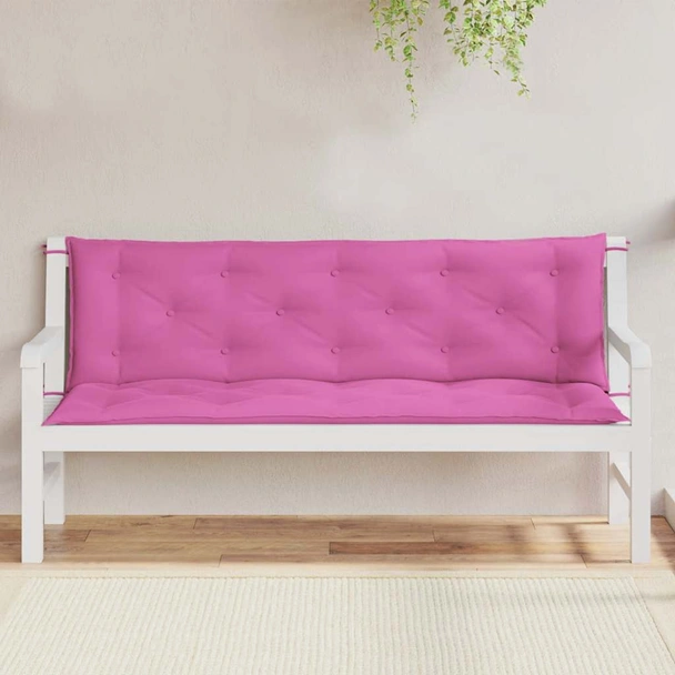 Възглавници за пейка 150x50x7 см розови, комплект 2 бр — полиестер - Image 3