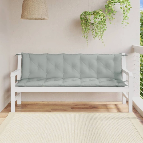 Възглавници за пейка 180x50x7 см меланж светлосиви — 2 бр - Image 3