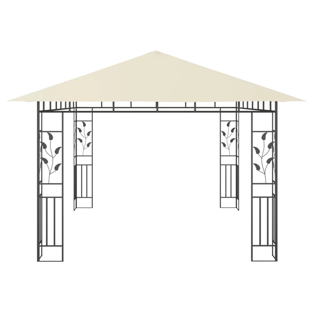 Шатра 4 x 3 м кремава — полиестер 180 г/м² — комарник и LED — стомана - Image 6