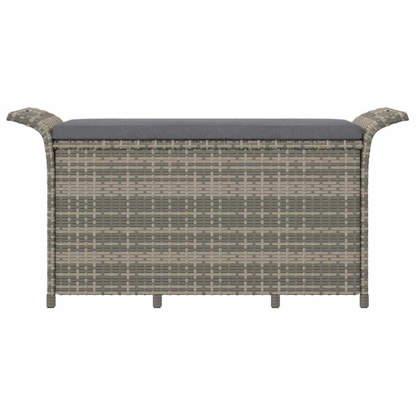 Пейка за съхранение 116×46×57 см сива — PE ратан — с PVC подплата - Image 4