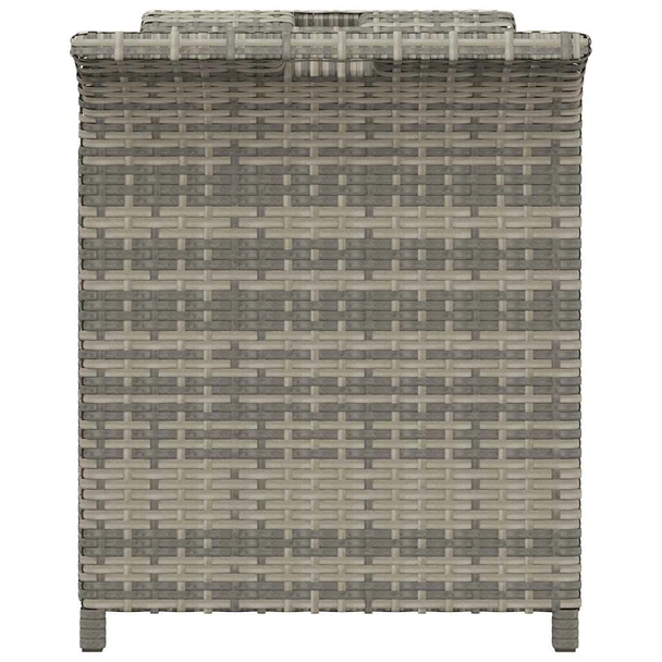 Пейка за съхранение 116×46×57 см сива — PE ратан — с PVC подплата - Image 5