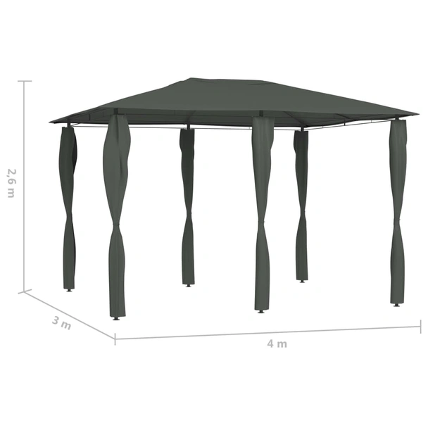 Шатра 3 x 4 м антрацит — текстил 160 г/м² — покривала на стълбове - Image 4
