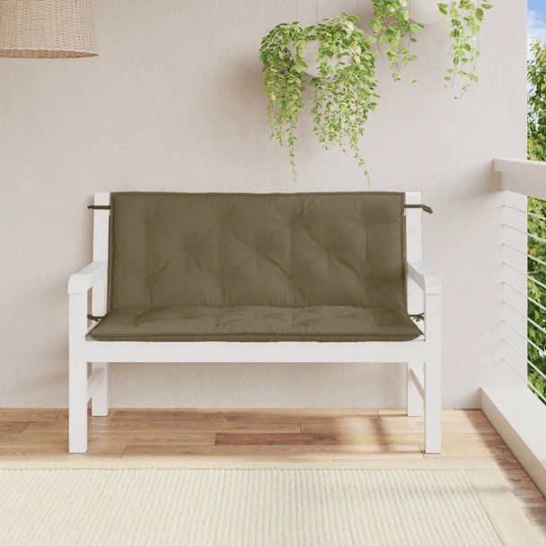 Възглавници за пейка 120x50x7 см таупе — комплект 2 бр - Image 3