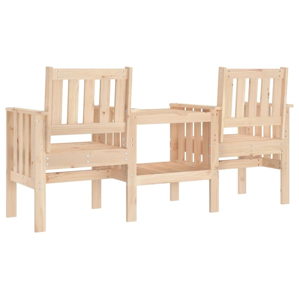 Градинска пейка с маса 175×55×89 см 2-местна — борово дърво - Image 5