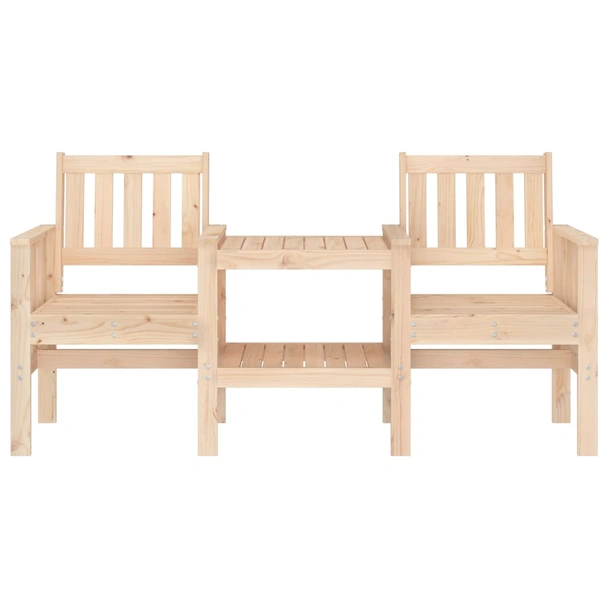 Градинска пейка с маса 175×55×89 см 2-местна — борово дърво - Image 3