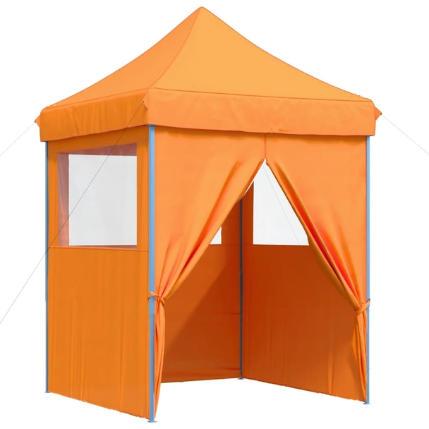 Pop-up парти шатра 2 x 2 м оранжева — оксфорд с PVC — 4 стени — стомана - Image 7
