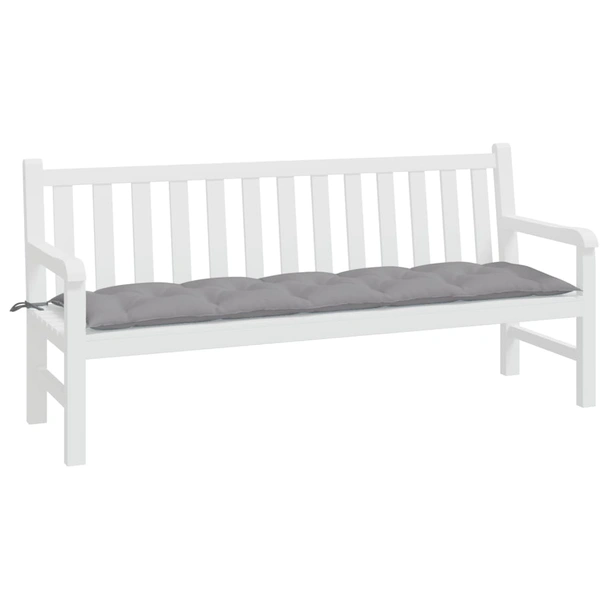 Възглавница за пейка 180x50x7 см сива — оксфорд плат - Image 3