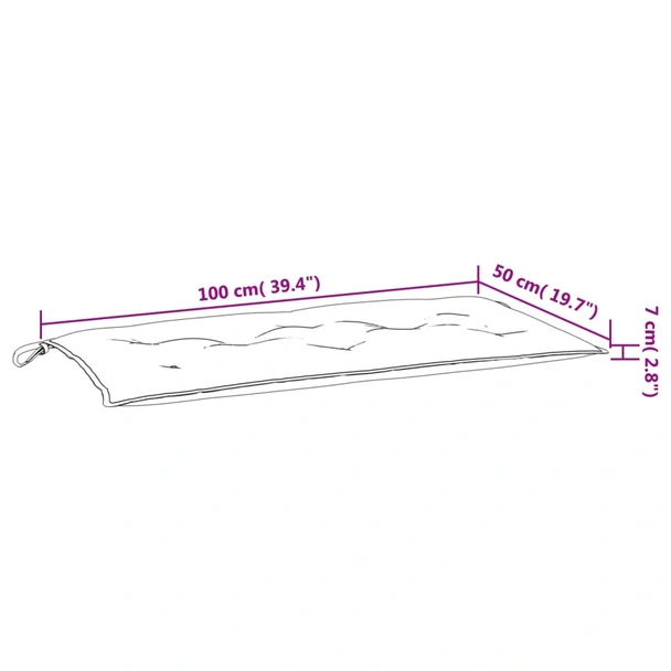 Възглавници за пейка 2 бр 100x50x7 см нейви синьо — оксфорд плат - Image 8