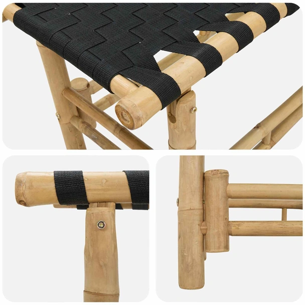 Градинска пейка 80 × 38 × 40 см — бамбук — правоъгълна - Image 5