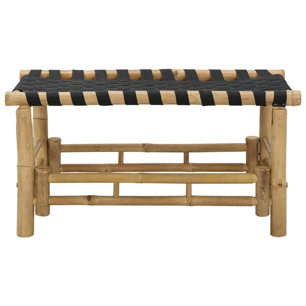 Градинска пейка 80 × 38 × 40 см — бамбук — правоъгълна - Image 3