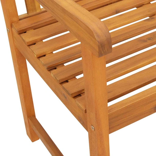 Външна пейка 180 × 56 × 90 см кафява — масивна акация с маслен финиш - Image 8