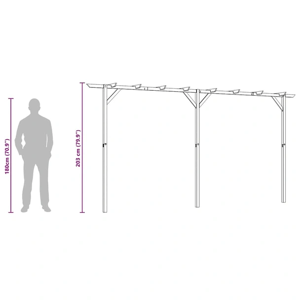 Градинска пергола, 410x40x203 см, дърво-VL41664 - Image 11