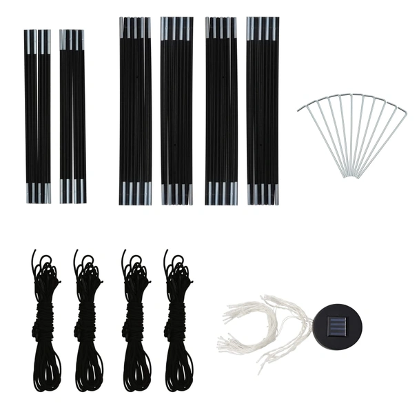 Парти шатра с LED и 4 стени, 3,6x3,6x2,3 м, жълта - Image 9