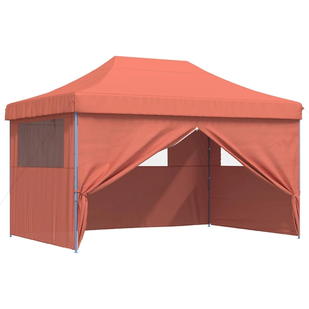 Pop-up парти шатра 4,4 x 2,9 м теракота — оксфорд с PVC — 4 стени — стомана - Image 8