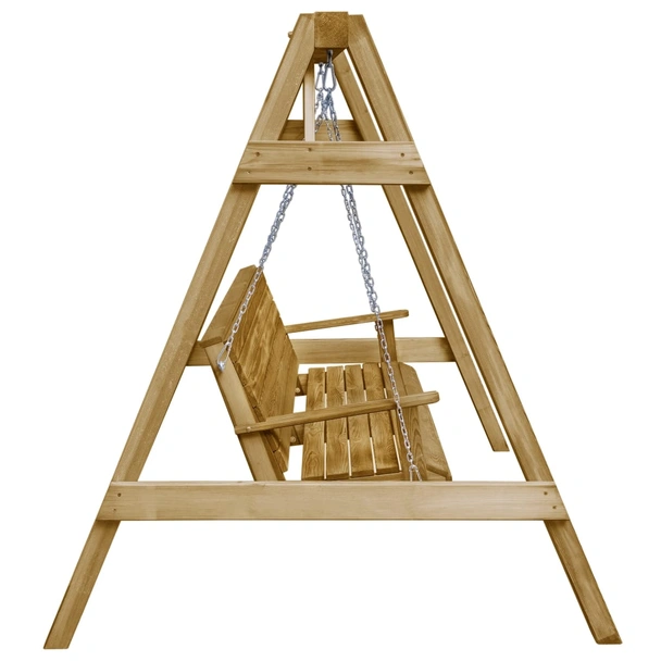 Градинска люлка 205 × 150 × 157 см кафява — импрегниран бор - Image 3
