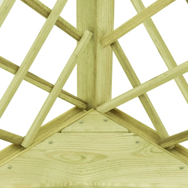 Ъглова пергола с пейка, 130x130x197 см, импрегниран бор-VL49029 - Image 4