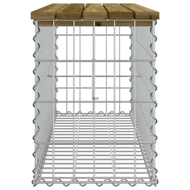 Градинска пейка 103x31,5x60 см — импрегниран бор — с габион - Image 4