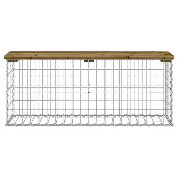 Градинска пейка 103x31,5x60 см — импрегниран бор — с габион - Image 3