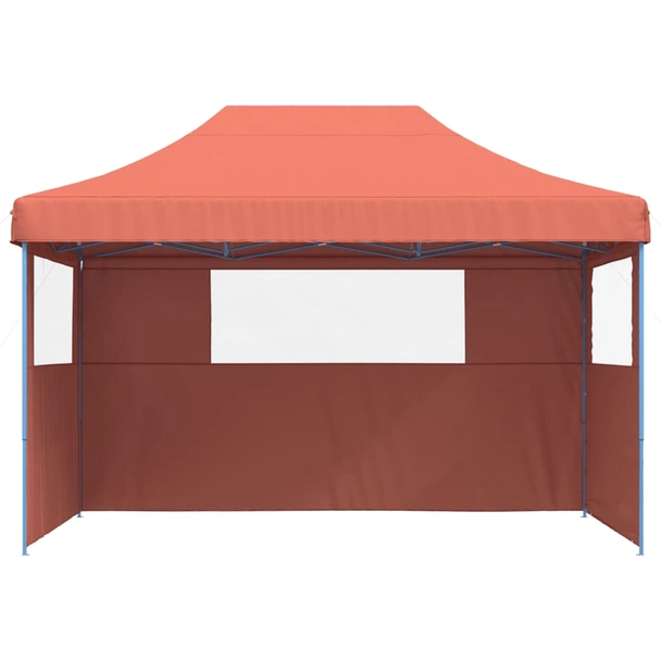 Pop-up парти шатра 4,1 x 2,8 м теракота — оксфорд с PVC — 3 стени — стомана - Image 3