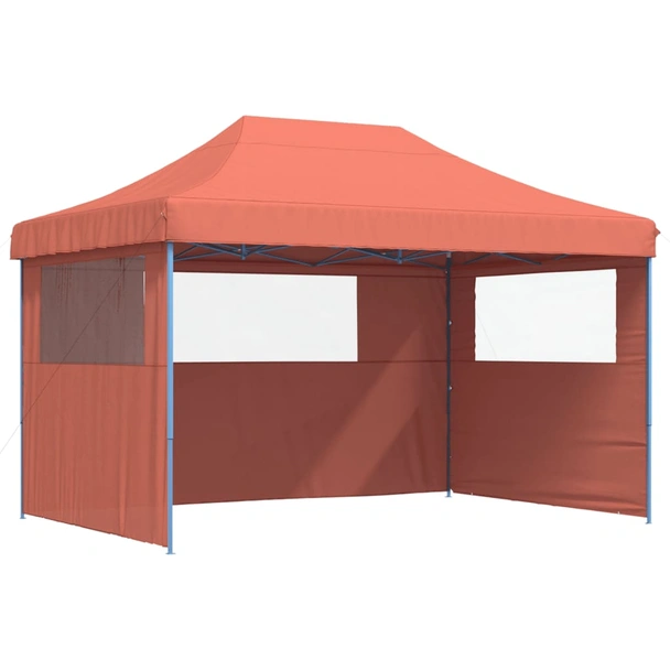 Pop-up парти шатра 4,1 x 2,8 м теракота — оксфорд с PVC — 3 стени — стомана - Image 2