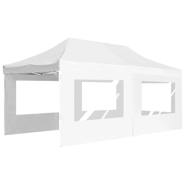 Парти шатра 6 x 3 м бяла — оксфорд плат с PVC — със стени — алуминий - Image 3