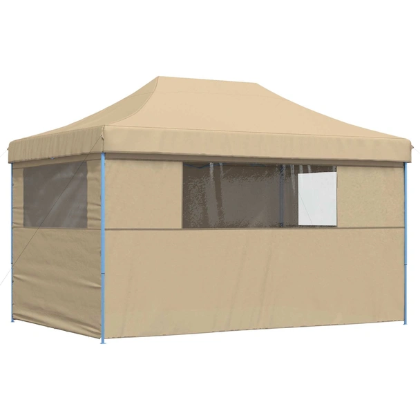 Pop-up парти шатра 4,4 x 2,9 м бежова — оксфорд с PVC — 4 стени — стомана - Image 5